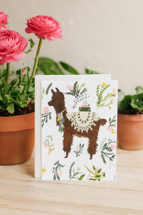 Llama Birthday Card